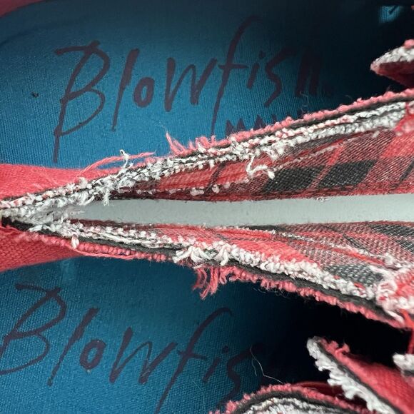 Blowfish Malibu Sneakers Womens 8.5 Red Plaid Grand Canyon Play Slip On Shoes - Picture 9 of 11